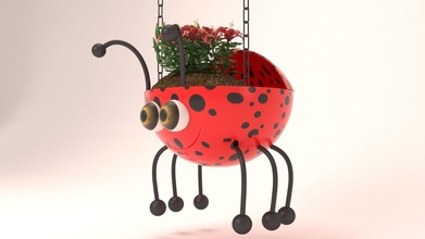 beutiful ladybird hanging basket - flowerpot childrens nature plant toy toyproduct decoration business science scientific enviroment forest interio productdesign design hangingplant tree games toys 3d print model - Mito3D