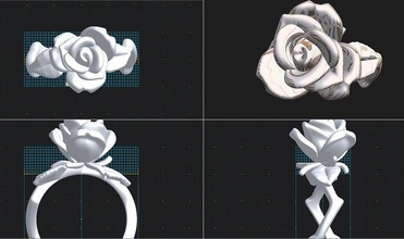 enfeitiçante jóias subiu rosas anel flor natural anéis 3d print model - Mito3D