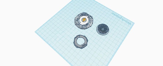 beyblade circular disk two rings illustration science isolated diamond 3d print model - Mito3D