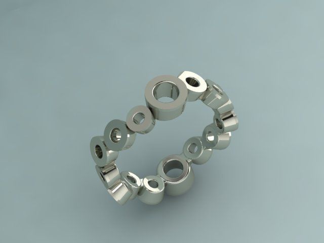 moldura eternidade banda anel prata ouro imprimível diamante gema pedra conjunto joalheria argolas 3D print model - Mito3D