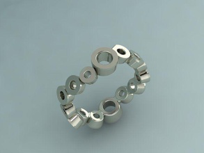 lünette ewigkeit band ring silber gold druckbar diamant juwel stein einstellen schmuck ringe 3d print model - Mito3D