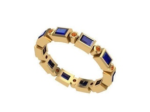 facette éternité bande diamant d'or argent bijoux bracelets 3d print model - Mito3D
