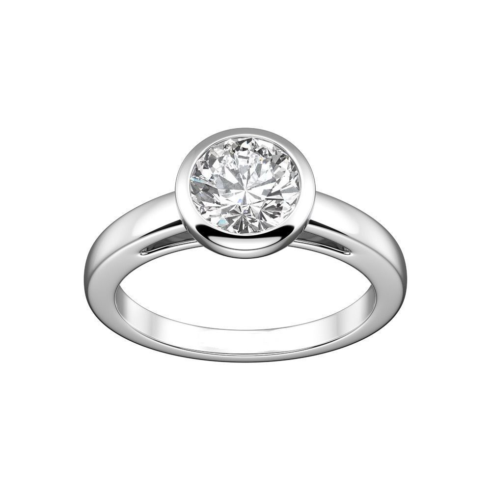 Lünette Ring 92 Platin Schmuck Juwel wertvoll Luxus Engagement leuchtenden Hochzeit Ehe Anhänger Silber druckbar brillant Diamant Wagen Ringe 3D print model - Mito3D