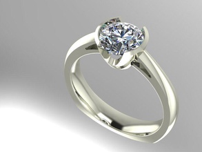 Lünette solitaire Schmuck ring diamond engagement bedruckbar ist Diamant-ring Ringe 3d print model - Mito3D