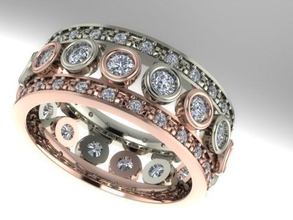 lunette sertie de empilables anneau bijoux l'anneau le diamant la bande bague en imprimable les anneaux 3d print model - Mito3D