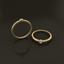 lünette single diamant ring 2mm50 mischen größe schmuck band stil mode trend frauen weiblich zierlich klassisch 2mm ringe 3d print model - Mito3D