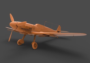 bf109g wwii fighter plane german messerschmitt ww2 military stalin world war two bf 109 luftwaffe airplane aircraft 3d model v ray games toys 3d print model - Mito3D