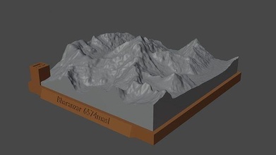 bharanzar dağ manzara yanardağ arazi çevre doğa fotogrametri yükseklik dem Bilim 3d print model - Mito3D