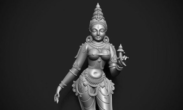 bhudevi uralt skulptur indisch alt bhu devi göttin statue idol dame kunst khajuraho historisch archäologisch archäologie skulpturen shri 3d print model - Mito3D