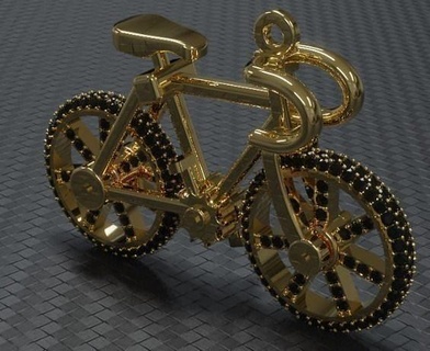 bicicleta pingente colar joalheria EUA pendente pingentes 3d print model - Mito3D