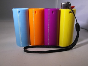bic lighter holder key chain or lanyard case cover smoking smoker fashion 3d print model - Mito3D