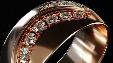 bicolore bijoux bague gemmes 3d impression modèle stl 3dm conception luxe imprimable argent sterling bijou diamant cnc mode beauté 3d print model - Mito3D