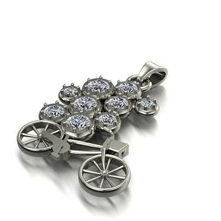 bicyle diamante pingentes decoração joalheria arte ouro joias prata branco garoto Projeto esterlina luxo esporte raça colares 3d print model - Mito3D