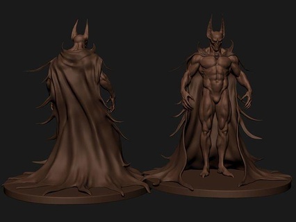 big bat creature monster horror beast character comic batman art sculptures 3d print model - Mito3D