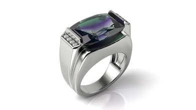 Blau Stein Männer Ring Schmuck Luxus Platin Mode Design Gold Sterling Silber druckbar Juwel Diamant Ringe 3d print model - Mito3D
