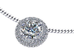 big circle pendant diamond golden silver jewelry pendants 3d print model - Mito3D