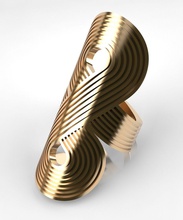 moda grande anello gioielli oro argento stampabile gioiello rodio anelli 3d print model - Mito3D