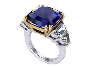 big Edelstein-ring diamond golden Silber Schmuck ring Ringe 3d print model - Mito3D