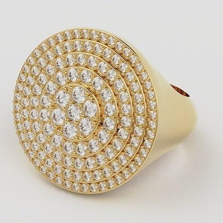 Heiligenschein Herren Ring Diamant runden Silber druckbar Juwel brillant Sterling Mode Schmuck Ringe 3d print model - Mito3D