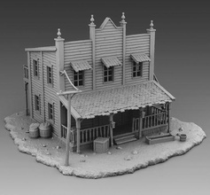 big house wild west wildwest exterior interior building old ruin village 3dprinting 3d 3dmodels printing 3dmodelsfor3dprinting games toys 3d print model - Mito3D
