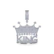 big king custom pendent 3d model render jewel gem engagement wedding jewellery diamond printable ring gold jewelry engagem fashion sterling white brilliant solitaire beauty rings pendants 3d print model - Mito3D