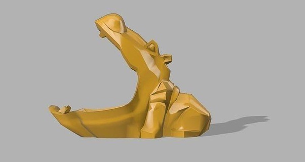 gros bouche hippopotame espace rangement récipient figurine art grande illustration décoration ornemental 3d print model - Mito3D