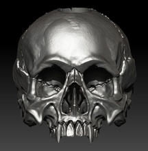 grande cranio perline peccato tallone motociclista osso gioielleria 3dprint argento stampabile oro jow coltello paracord 3d print model - Mito3D