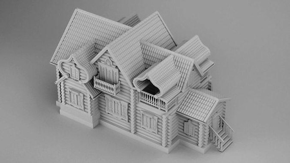 big slavic house architecture exterior building street wood carved russian 3d printing 3d print model - Mito3D