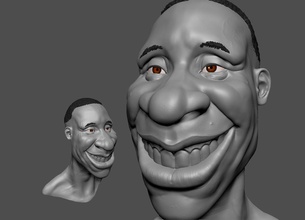 grande sorriso art cartone animato divertente faccia felice emoticon jack o'lantern sensazione bocca sculture 3d print model - Mito3D