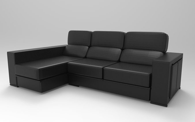 sofá chaise salão couro mobília assento luxo conforto casa 3D print model - Mito3D