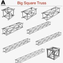 big square truss 007-3d print stage structure lighting metal theatrical par lights band music scene concert film video system light exhibition television science engineering 3d print model - Mito3D