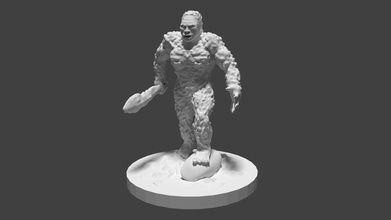 bigfoot holding club art 3dprinter yeit printer printable big foot moster model sculptures 3d print model - Mito3D