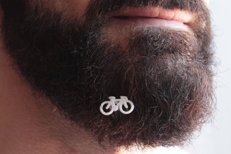 bike beard - front wearing fashion hipster beardy glamour comb men mustache man wilkinson challenge bicycle two wheeler old barber other push 3d print model - Mito3D