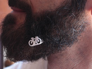 bike beard - lateral wearing fashion hipster beardy glamour comb men mustache man male barber bicycle two wheeler push old vehicle challenge other 3d print model - Mito3D