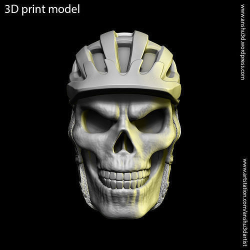 biker helmet skull vol2 wall home decor jewel jewellery gang punk jewelri decoration interior sculpture art rider motor motocross bicycle bike sport house 3D print model - Mito3D