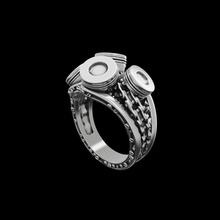motociclista anillo joyería joya oro imprimible plata libra esterlina Moda platino prototipos fuerza cadena moto anillos 3d print model - Mito3D