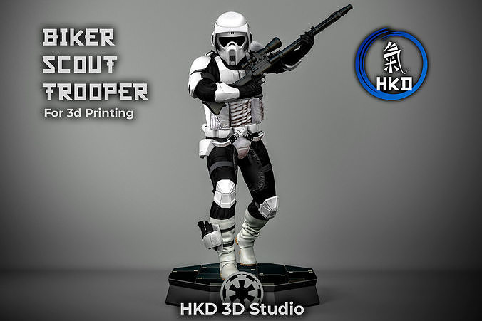 biker scout trooper fanart - star wars starwars empire sniper scale collectible jedi sith clone vader stormtrooper infantry military person games toys 3D print model - Mito3D