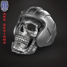 cranio squillare gioielleria motociclista 1 gioiello banda club cavalieri argento oro uomini donna punk fantasia pendente anelli casco gara americano 3d print model - Mito3D