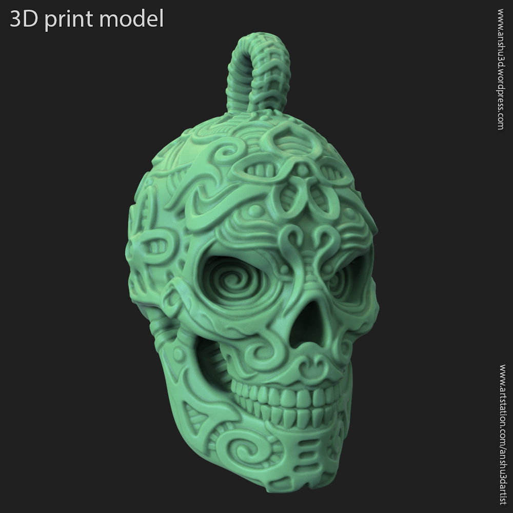 biker skull vol12 pendentif bijoux le motard antique fabriqué à la main d'argent médiévale de conception collier chaîne rider mode l'acier mens joyau ornement pendentifs 3D print model - Mito3D