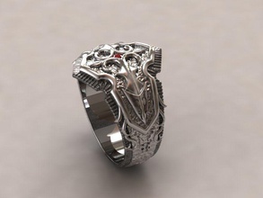 biker themes jewelry ring gold silver symbols rings 3d print model - Mito3D
