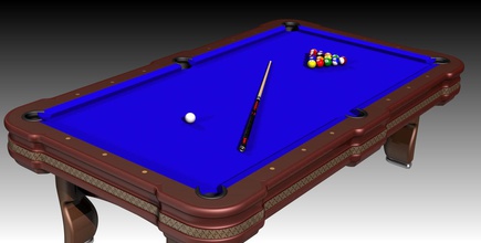 billiards table balls cues pool gameroom games toys 3d print model - Mito3D