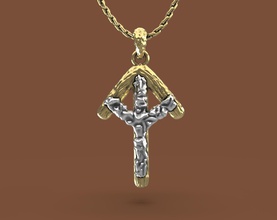 bindrune pendant algiz tivaz bind rune cross crucifix pagan christian art fashion pin badge earring necklace gold silver ethno futhark viking jewelry pendants 3d print model - Mito3D