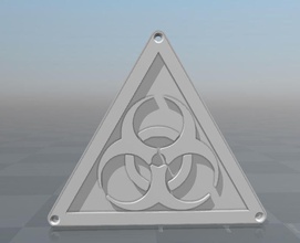 biohazard logo science warning danger signal sign radiation chemical nuclear free car door wall peace quiete nuke traffic biology 3d print model - Mito3D