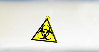 riesgo biológico firmar peligro infección química veneno mutación precaución advertencia tráfico radiación nuclear emblema químico empresa virus 1966 Ciencias 3d print model - Mito3D