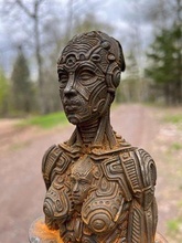 biomechanical bust hrgiger giger robot android fantasy scifi future femalebust art sculptures 3d print model - Mito3D