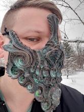 biomecánica cráneo máscara 2 media mascara steampunk fantasía ciencia ficción cosplay hrgiger antiguo florido moda 3d print model - Mito3D