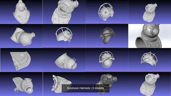 bioshock capacetes 3d impressão brinquedos videogame Papai réplica traje capacete jogos 3d print model - Mito3D
