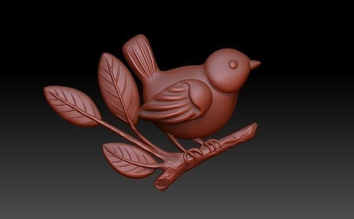 uccello ramo uccelli animale cinciallegra passero albero gabbia foresta arredamento decorativo cnc arte 3d print model - Mito3D