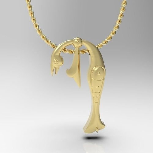 pájaro caligrafía alfabeto armenio colgante pendiente 3dprinted trchnagir Moda dorado joya aves letra joyería imprimible impresión fuente fianza cadena colgantes 3D print model - Mito3D