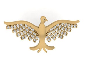 bird diamond pendant jewelry jewellery gold wedding silver pendants 3d print model - Mito3D